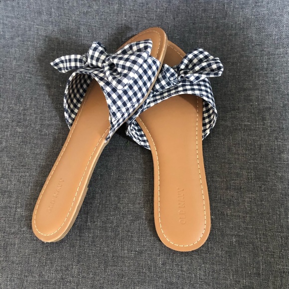 Gingham Bow Sandals - Picture 2 of 5